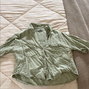 Zara Green Button-Up Shirt